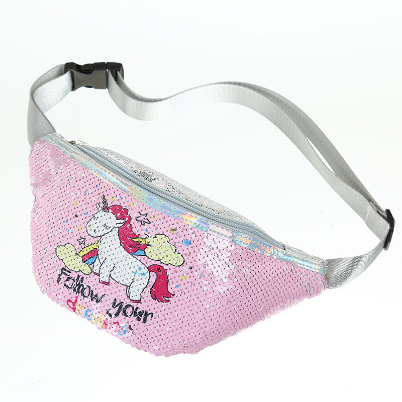 Wholesale Unicorn Fanny Pack Cartoon Sequin Mermaid Fashion Cosmetic Bag
